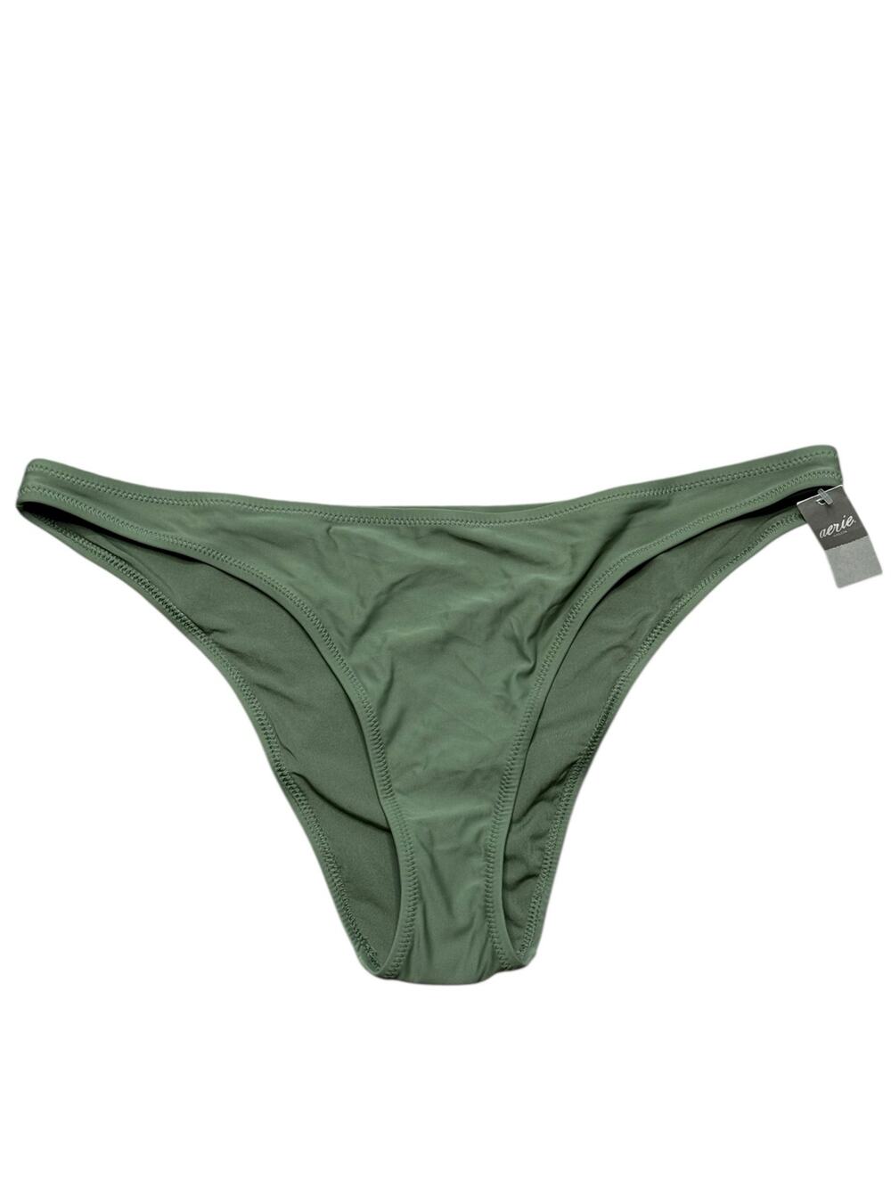 NWT Aerie Swim Bottoms Women XL Olive Green Cheeky